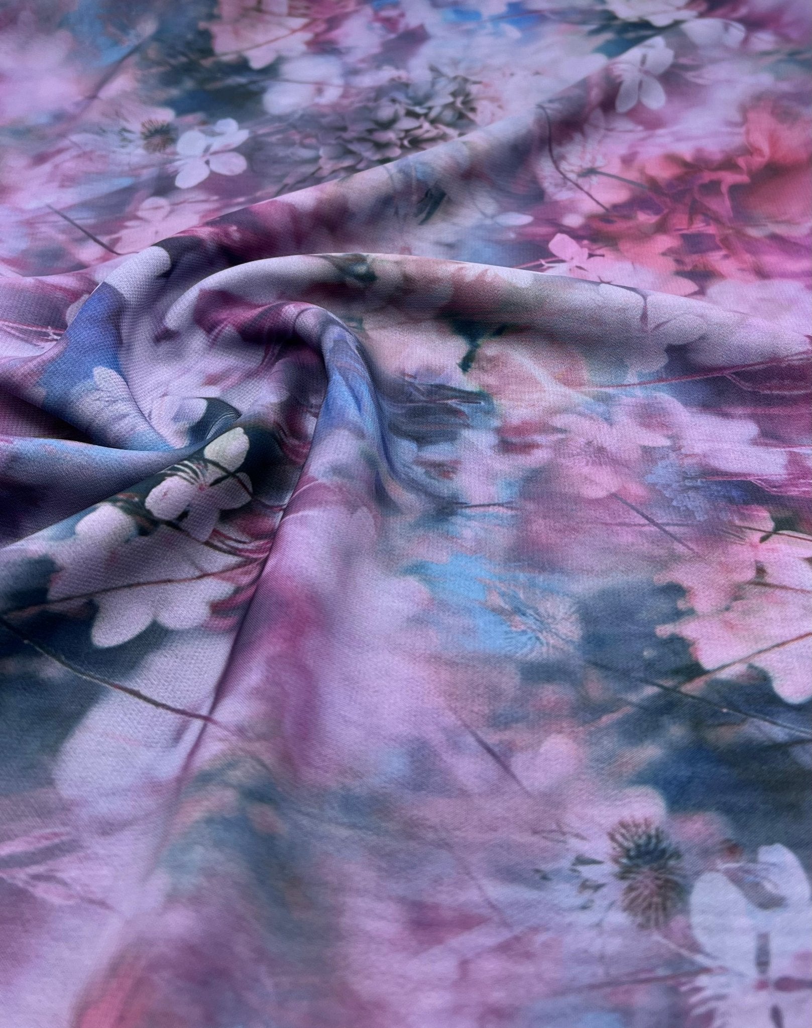 Purple Floral Mix Printed Chiffon Dress Fabric - T9 Fabrics